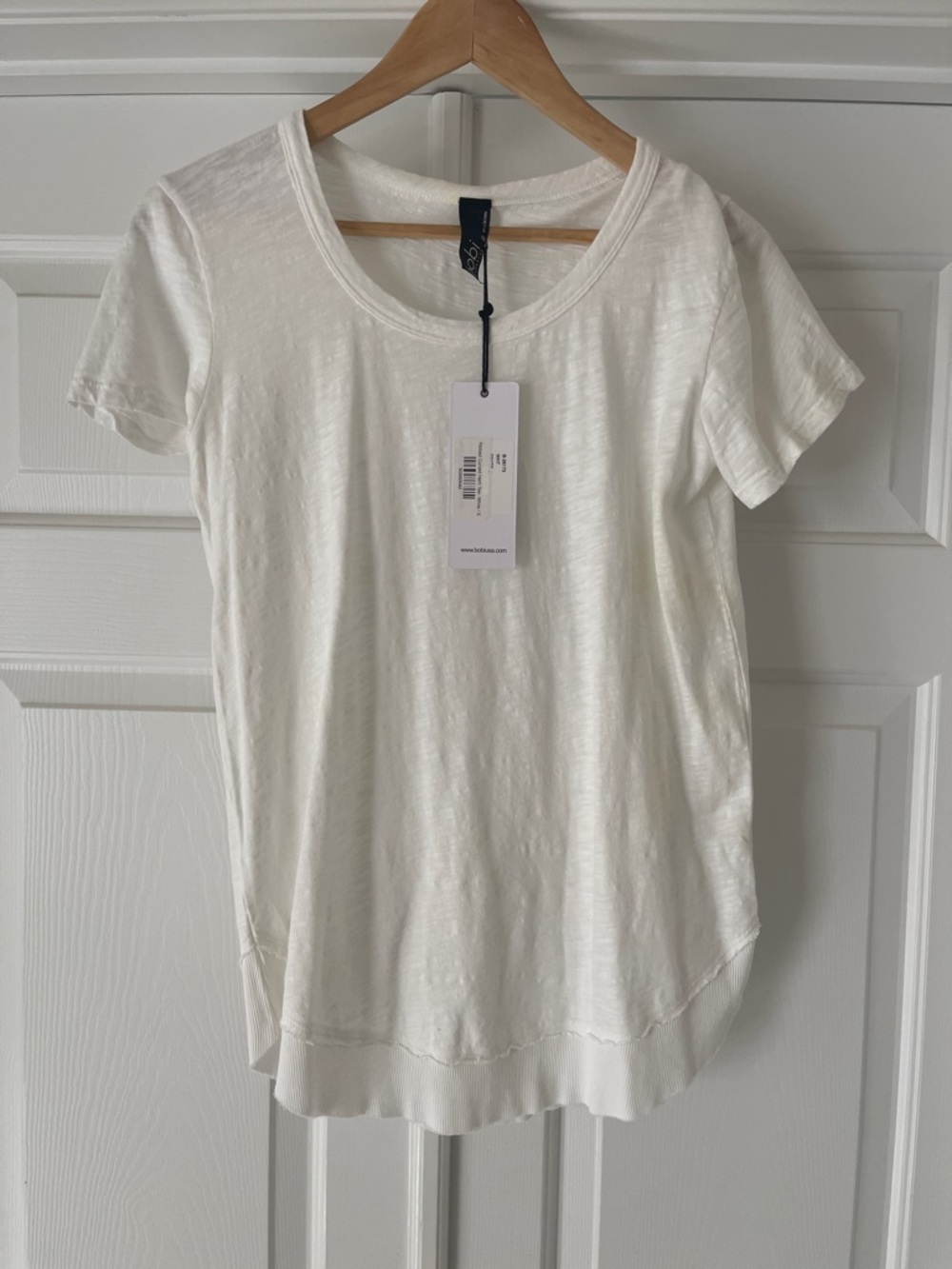 NWT curved white tee